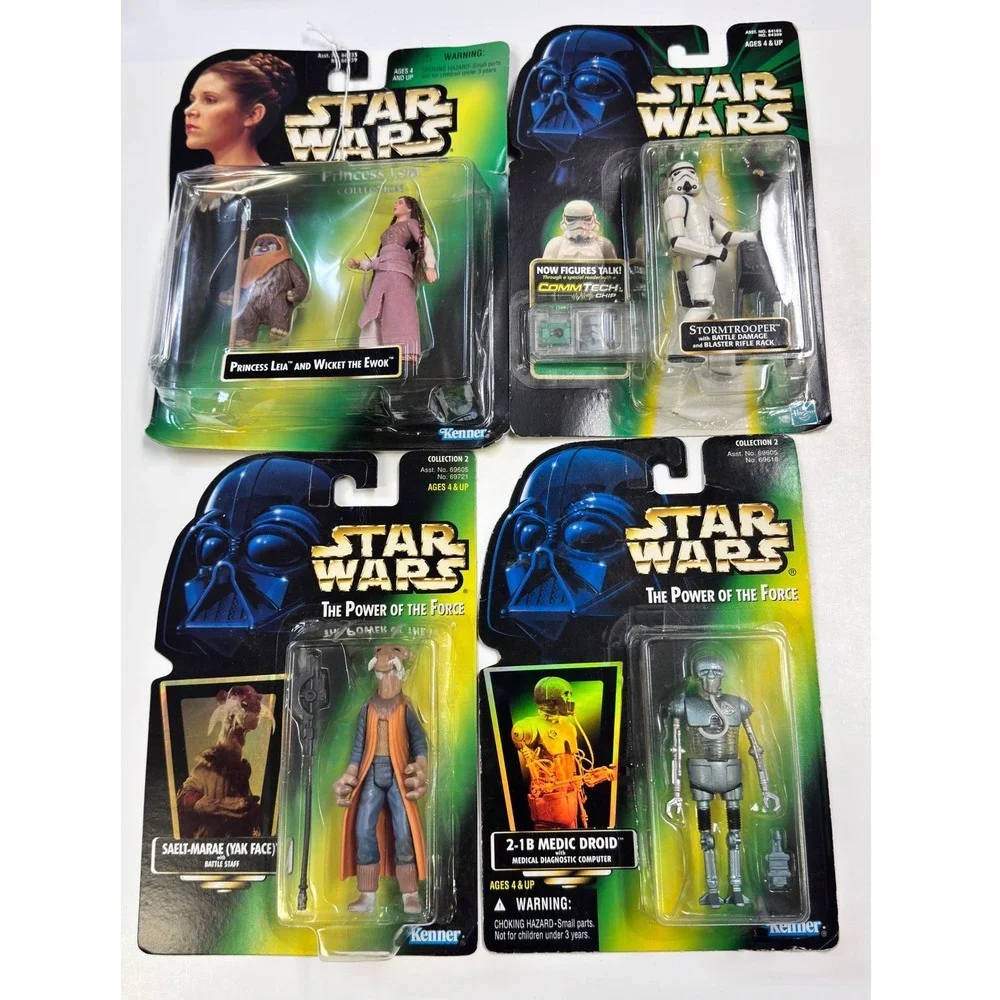 Star Wars Action Figures Princess Leia Wicket Stormtrooper, medic Droid, Yake,